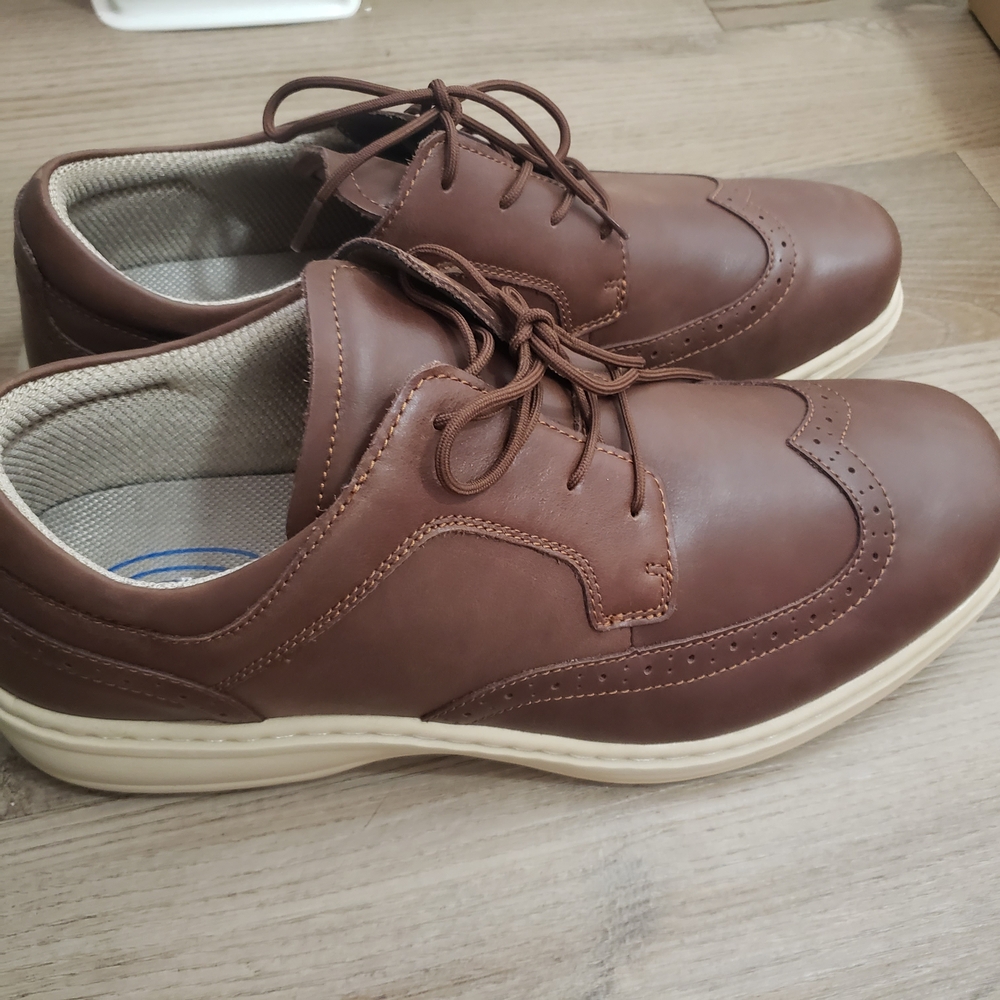 Orthofeet Sneakers Mens 13 Wide Moreno Brown Leather Wingtip Oxford